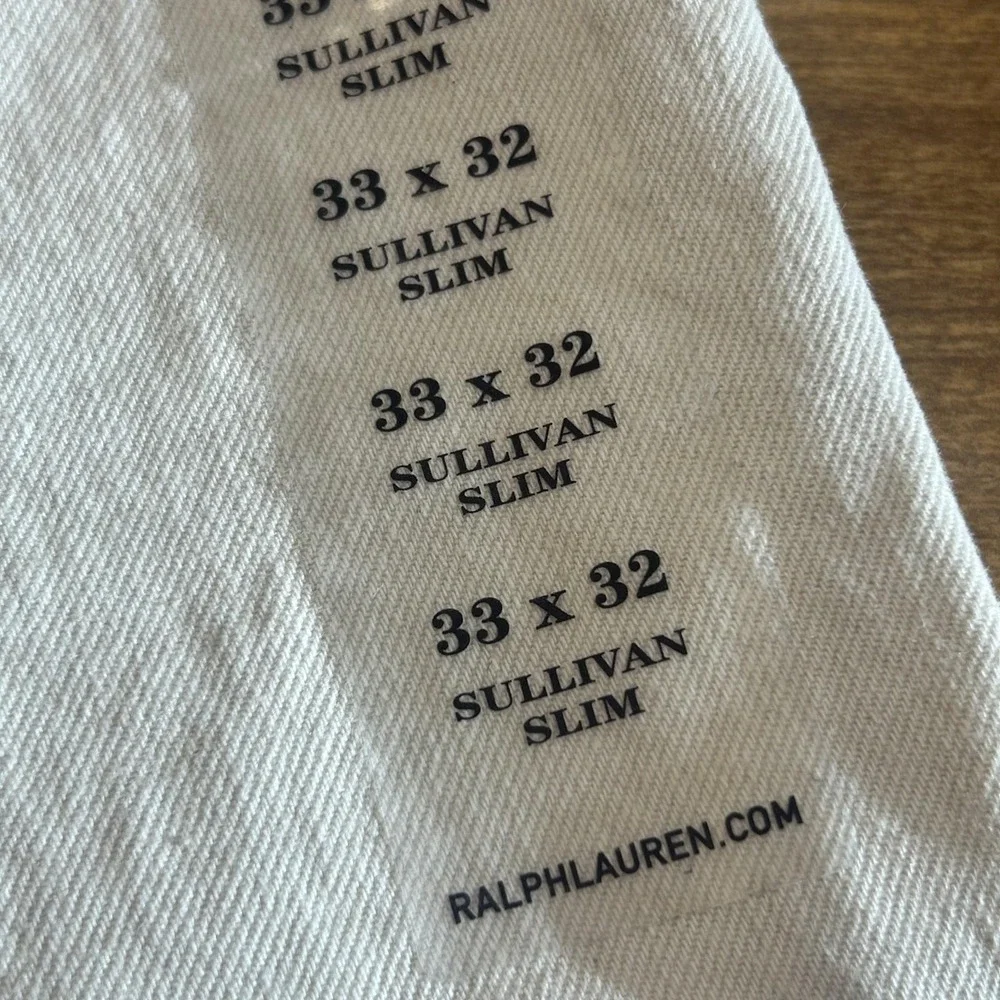 Polo Ralph Lauren Jeans Mens 33x32 Cream Sullivan Slim Straight Denim NWT *SPOT*